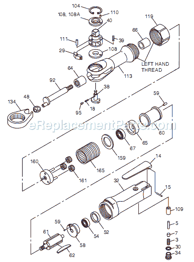 Page A Diagram and Parts List for T022970 Chicago Pneumatic Ratchet
